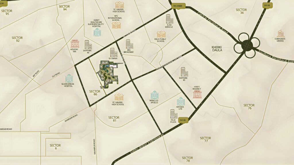 Serenity Hills Location, Emaar Serenity Hills, Sector 86, Gurugram